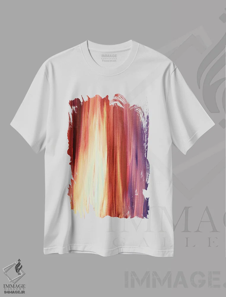 تیشرت سفید طرح دار تابانده شده اثر جولیا دی سانو | فروشگاه ایماژ