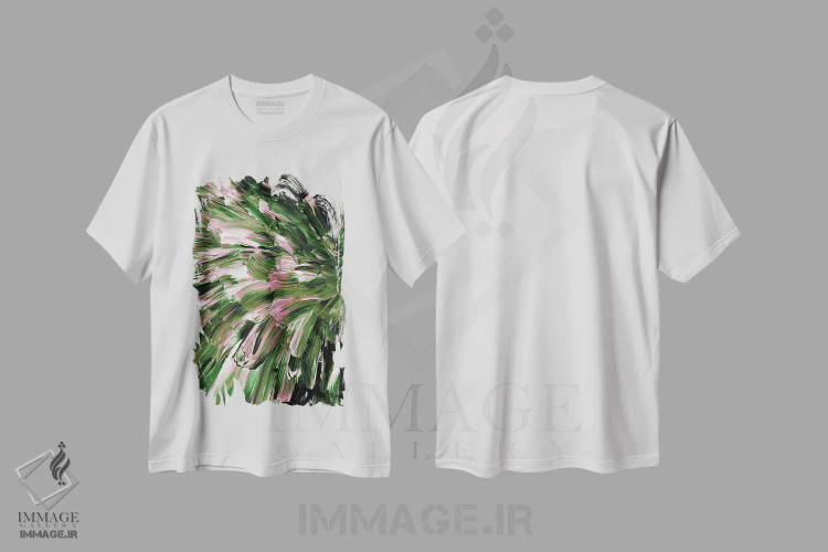 تیشرت سفید طرح دار انفجار گیاهی VI، آبستره اثر جولیا دی سانو | immage.ir