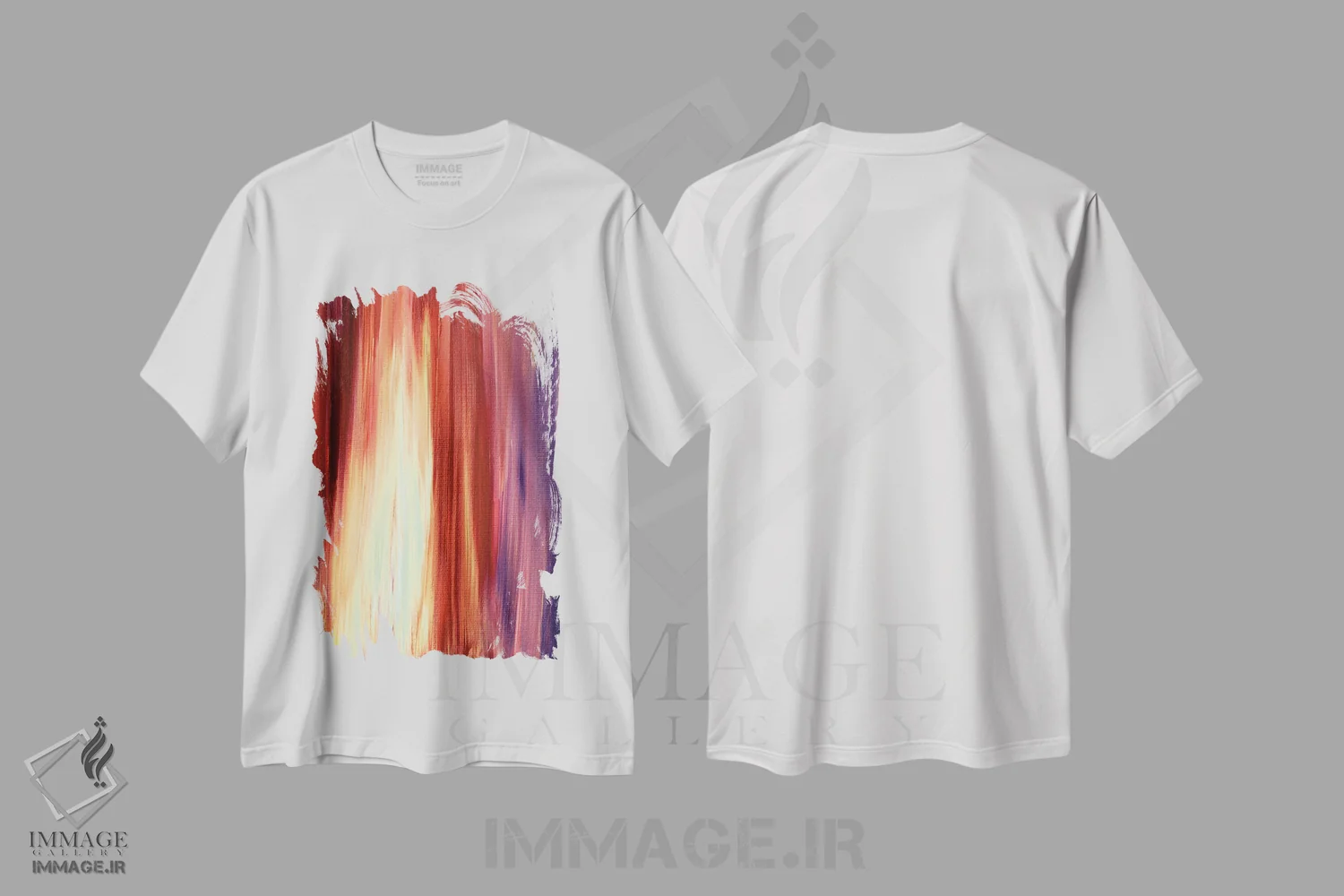 تیشرت سفید طرح دار تابانده شده اثر جولیا دی سانو | فروشگاه ایماژ