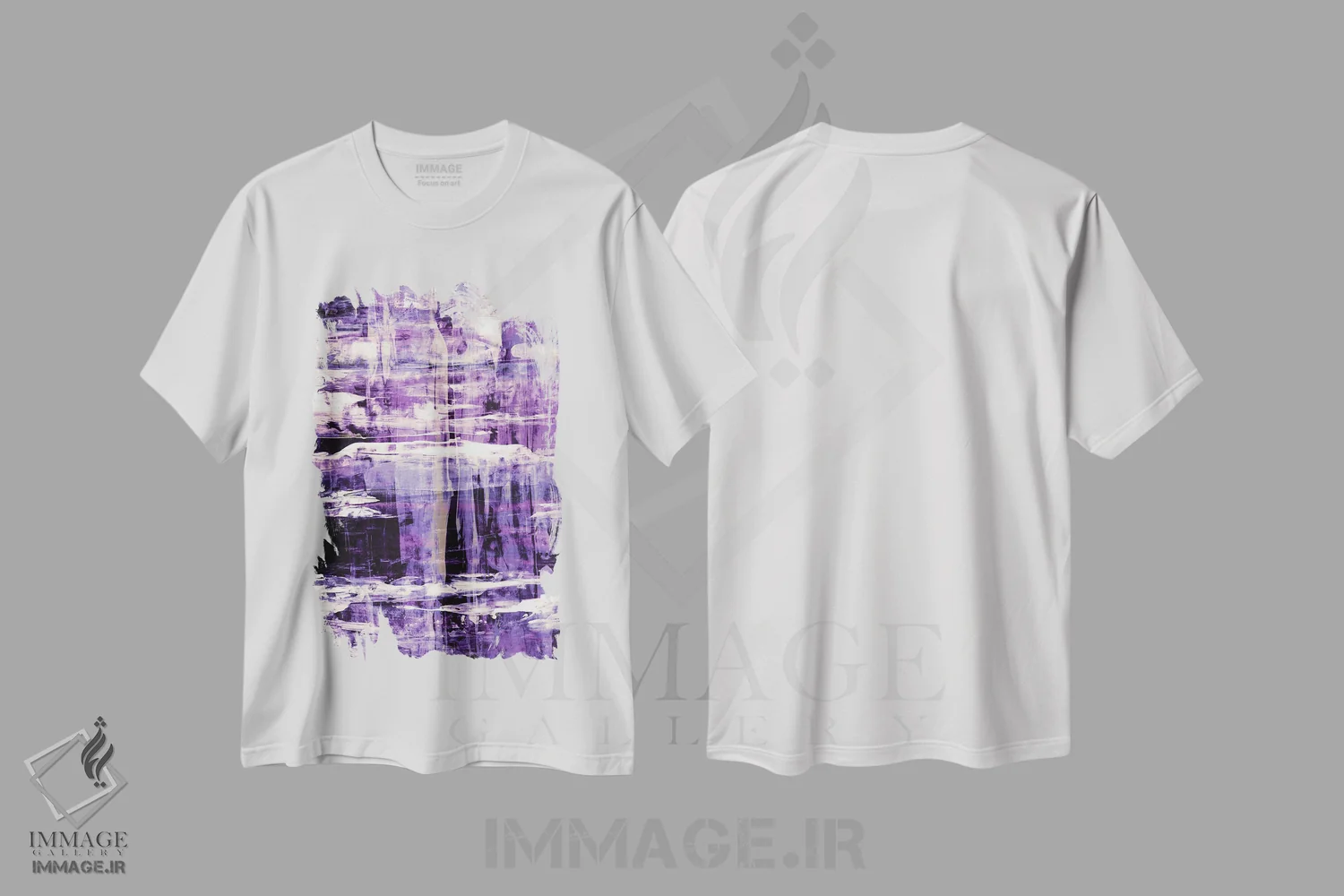 تیشرت سفید طرح دار ورطه I اسطوخودوس آلویی بنفش اثر جولیا دی سانو | immage.ir