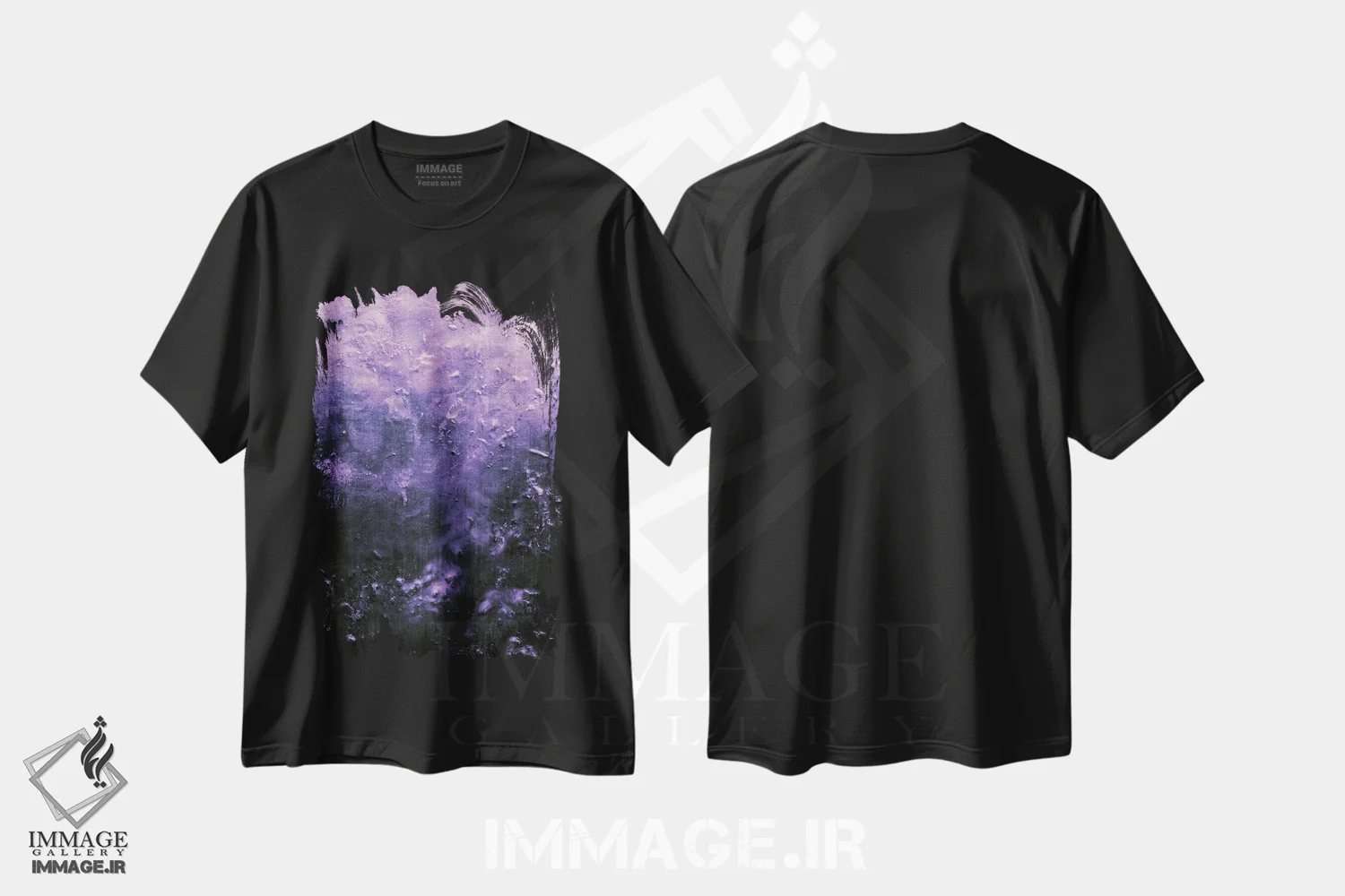 تیشرت مشکی طرح دار بسیار پایین VI اثر جولیا دی سانو | immage.ir