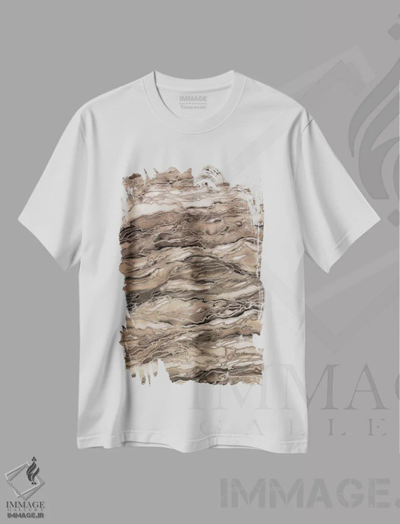 تیشرت سفید طرح دار ایده مرمری! اثر جولیا دی سانو | فروشگاه ایماژ