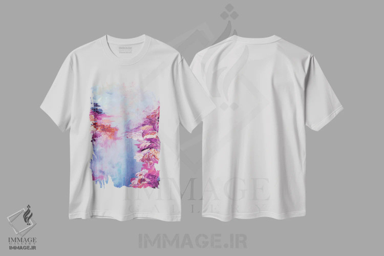 تیشرت سفید طرح دار فرار به کنار دریاچه IV اثر جولیا دی سانو | immage.ir