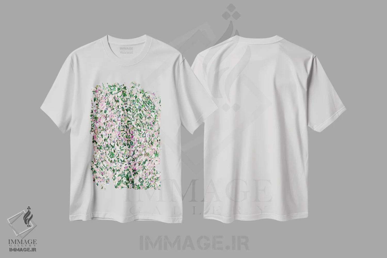 تیشرت سفید طرح دار باغ تکه تکه I اثر جولیا دی سانو | فروشگاه ایماژ