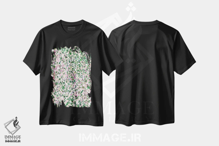 تیشرت مشکی طرح دار باغ تکه تکه I اثر جولیا دی سانو | immage.ir