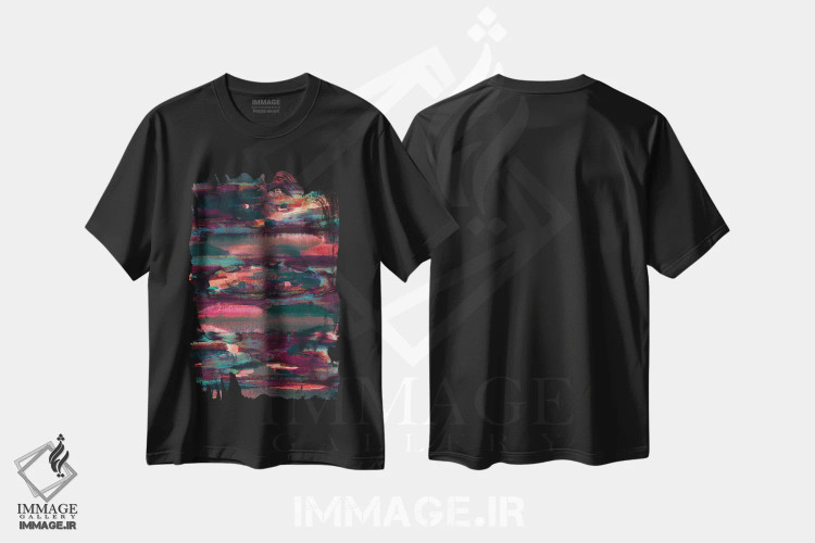 تیشرت مشکی طرح دار جریان تیره I اثر جولیا دی سانو | immage.ir