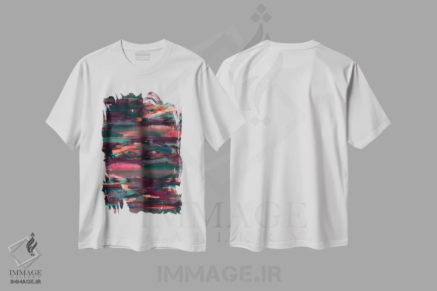 تیشرت سفید طرح دار جریان تیره I اثر جولیا دی سانو | فروشگاه ایماژ