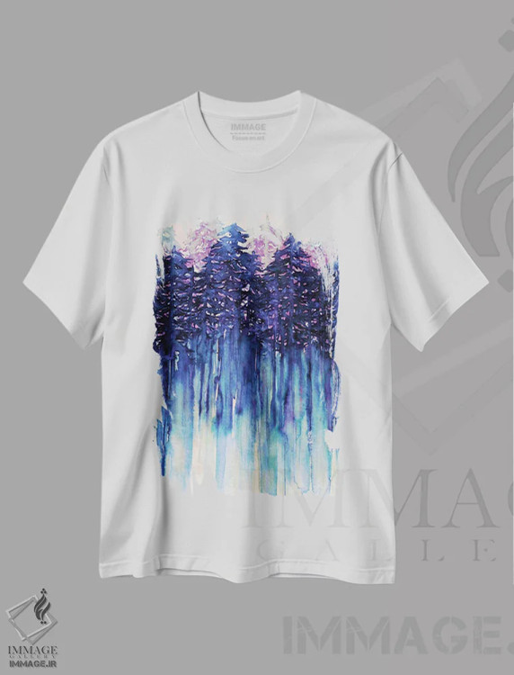 تیشرت سفید طرح دار حال وهوای شمال غربی III، آبستره اثر جولیا دی سانو | immage.ir