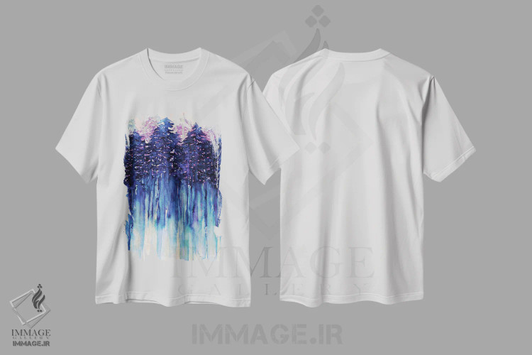 تیشرت سفید طرح دار حال وهوای شمال غربی III، آبستره اثر جولیا دی سانو | immage.ir