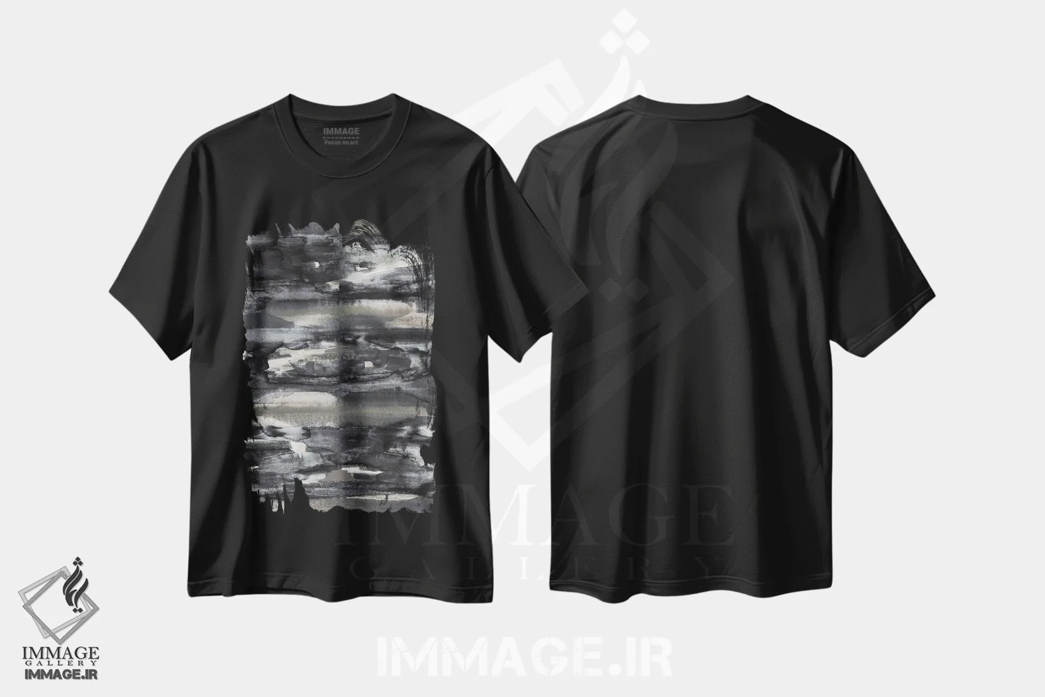 تیشرت مشکی طرح دار جریان تیره VII اثر جولیا دی سانو | immage.ir