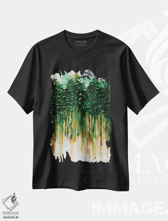 تیشرت مشکی طرح دار حال وهوای شمال غربی IV، آبستره اثر جولیا دی سانو | immage.ir