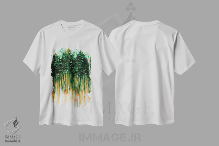 تیشرت سفید طرح دار حال وهوای شمال غربی IV، آبستره اثر جولیا دی سانو | فروشگاه ایماژ