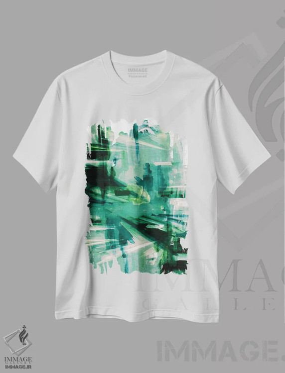 تیشرت سفید طرح دار چراغ های شهر VII اثر جولیا دی سانو | فروشگاه ایماژ