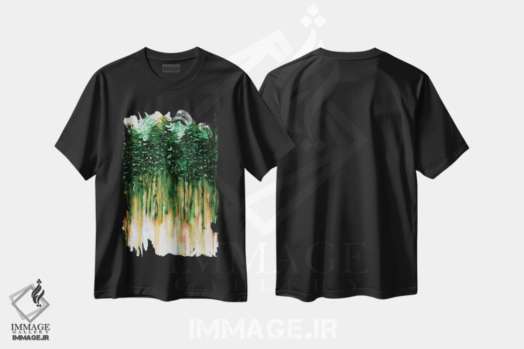 تیشرت مشکی طرح دار حال وهوای شمال غربی IV، آبستره اثر جولیا دی سانو | immage.ir