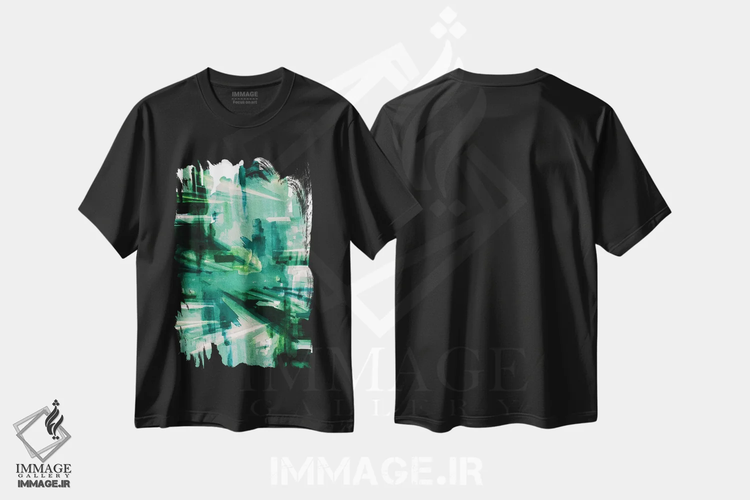 تیشرت مشکی طرح دار چراغ های شهر VII اثر جولیا دی سانو | immage.ir