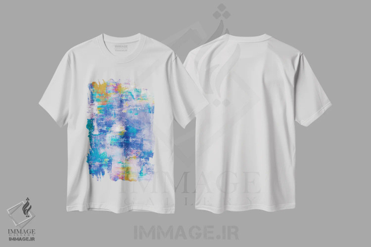 تیشرت سفید طرح دار خارج از شبکه V اثر جولیا دی سانو | فروشگاه ایماژ