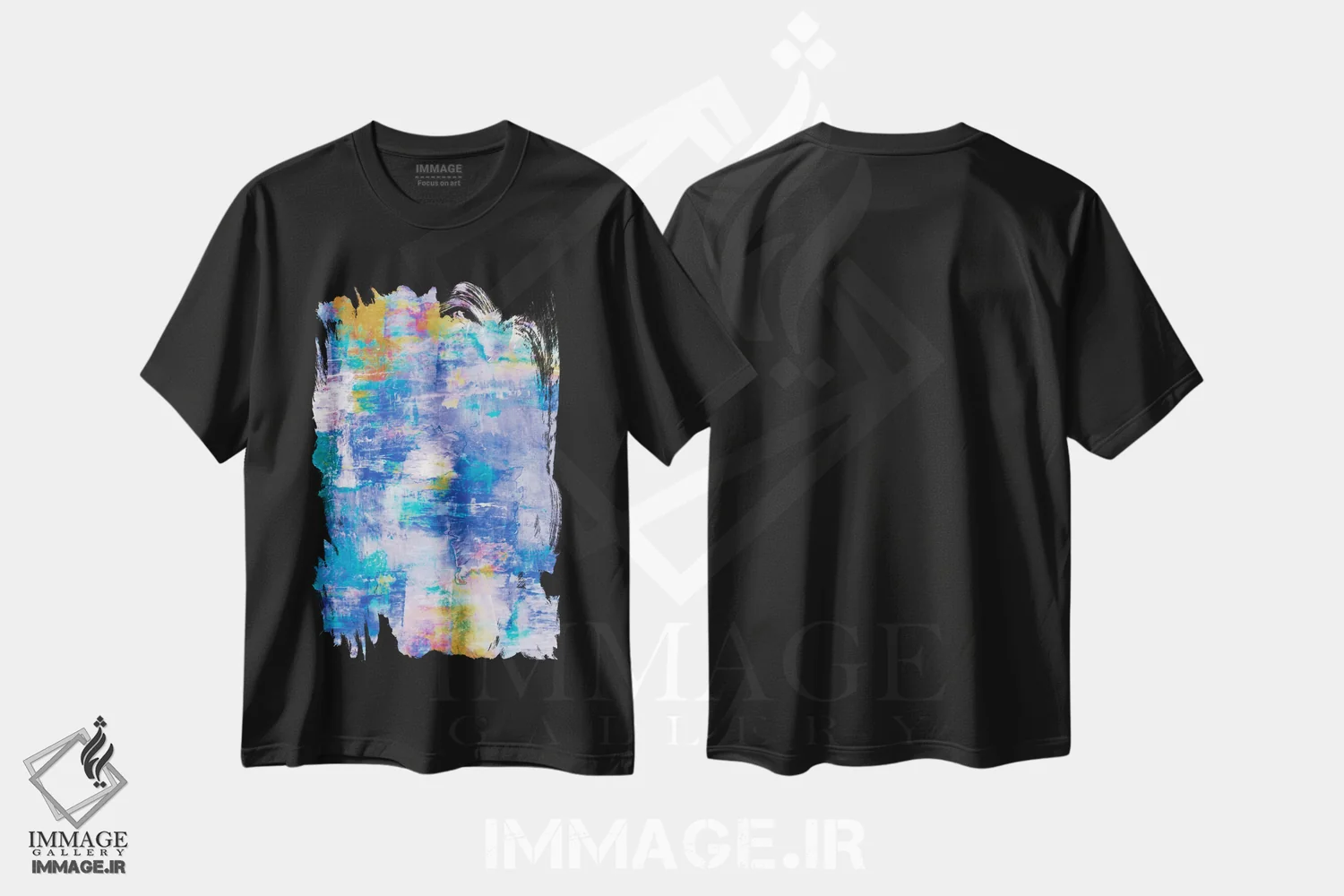 تیشرت مشکی طرح دار خارج از شبکه V اثر جولیا دی سانو | immage.ir