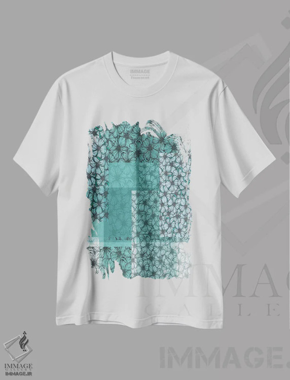تیشرت سفید طرح دار باغ رنگارنگ I اثر جولیا دی سانو | immage.ir