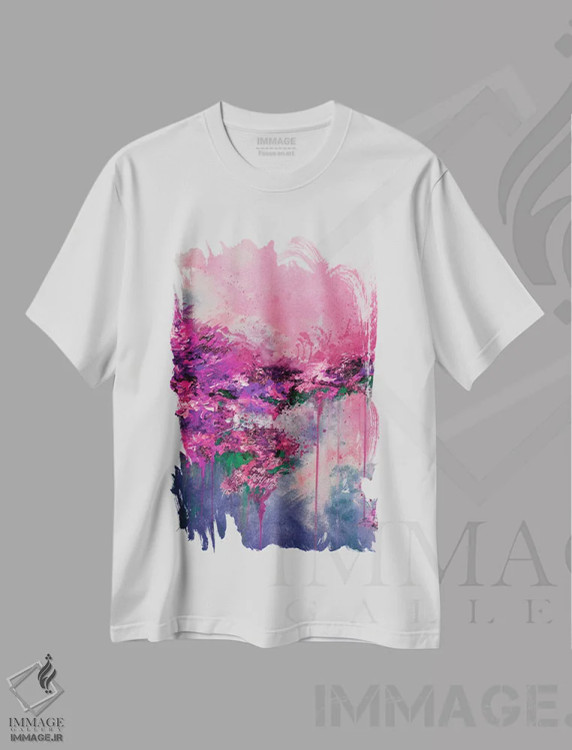 تیشرت سفید طرح دار هنگامی که زمین آسمان را ملاقات کرد V اثر جولیا دی سانو | فروشگاه ایماژ