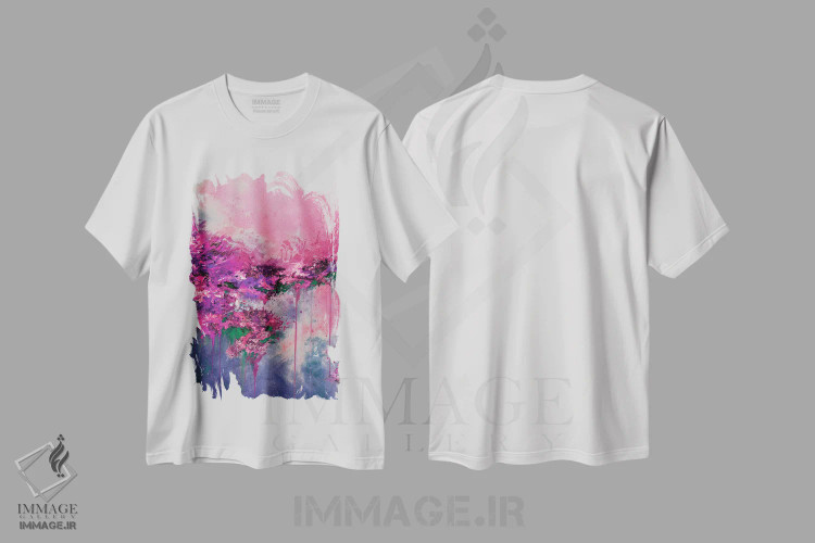 تیشرت سفید طرح دار هنگامی که زمین آسمان را ملاقات کرد V اثر جولیا دی سانو | فروشگاه ایماژ