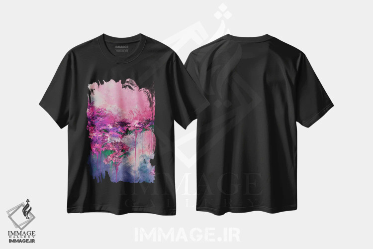 تیشرت مشکی طرح دار هنگامی که زمین آسمان را ملاقات کرد V اثر جولیا دی سانو | immage.ir