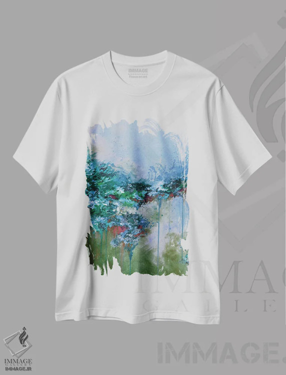 تیشرت سفید طرح دار هنگامی که زمین آسمان را ملاقات کرد VI اثر جولیا دی سانو | immage.ir