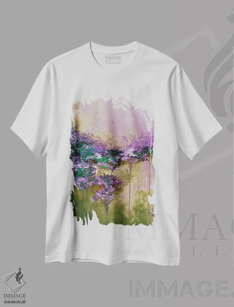 تیشرت سفید طرح دار هنگامی که زمین آسمان را ملاقات کرد VII اثر جولیا دی سانو | فروشگاه ایماژ