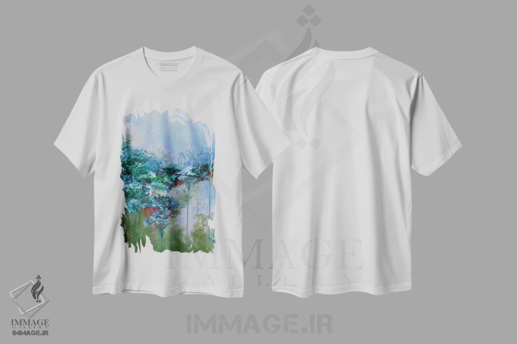 تیشرت سفید طرح دار هنگامی که زمین آسمان را ملاقات کرد VI اثر جولیا دی سانو | immage.ir