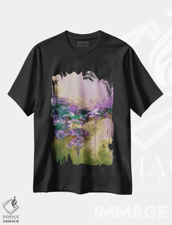 تیشرت مشکی طرح دار هنگامی که زمین آسمان را ملاقات کرد VII اثر جولیا دی سانو | immage.ir