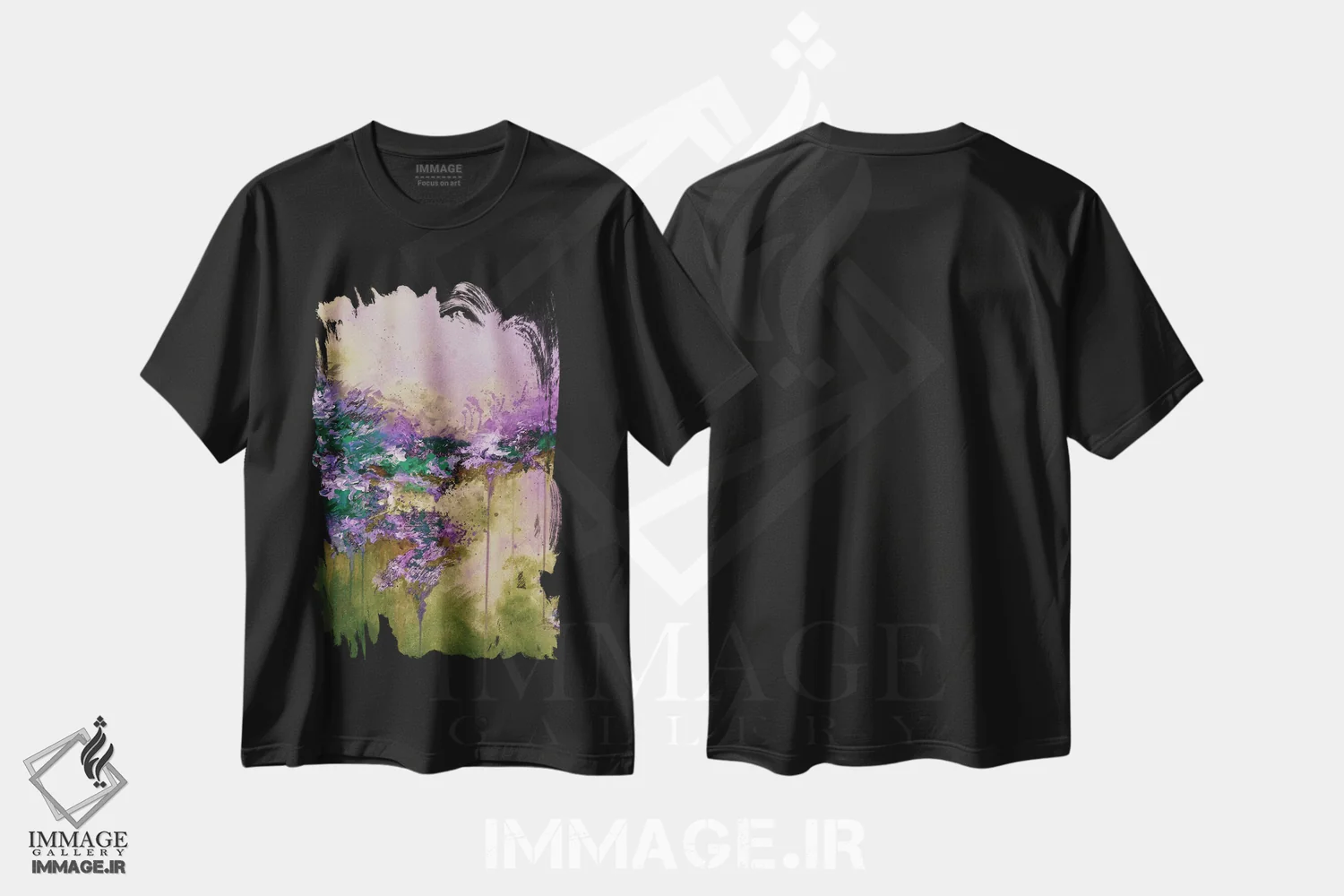 تیشرت مشکی طرح دار هنگامی که زمین آسمان را ملاقات کرد VII اثر جولیا دی سانو | immage.ir