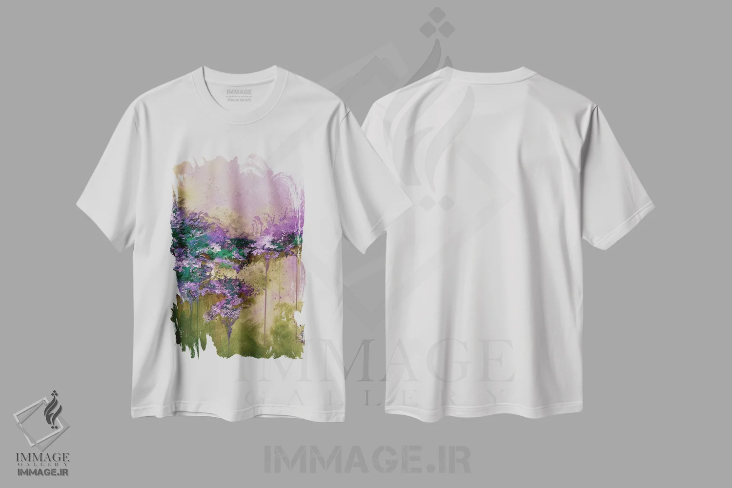 تیشرت سفید طرح دار هنگامی که زمین آسمان را ملاقات کرد VII اثر جولیا دی سانو | فروشگاه ایماژ