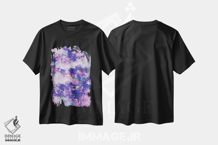 تیشرت مشکی طرح دار وقتی پری دریایی بودیم XI اثر جولیا دی سانو | فروشگاه ایماژ