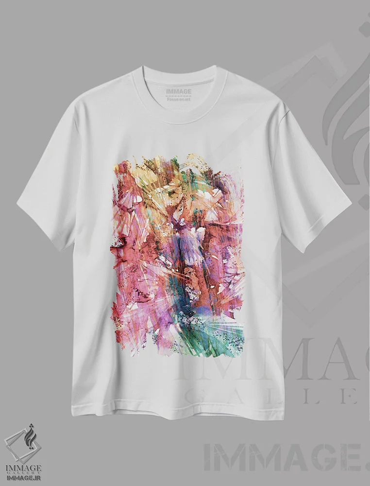 تیشرت سفید طرح دار Fashion Frenzy,پرندگان شکارچی، تب مد، آبستره اثر جولیا دی سانو | فروشگاه ایماژ