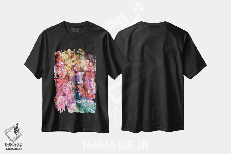 تیشرت مشکی طرح دار Fashion Frenzy,پرندگان شکارچی، تب مد، آبستره اثر جولیا دی سانو | immage.ir