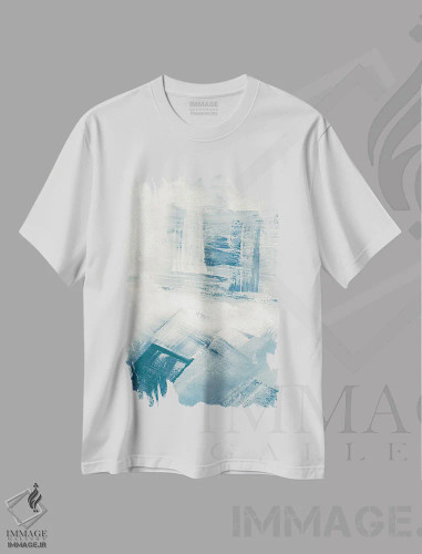 تیشرت سفید طرح دار وزش باد II، آبستره اثر جودیت شاپیرو | فروشگاه ایماژ