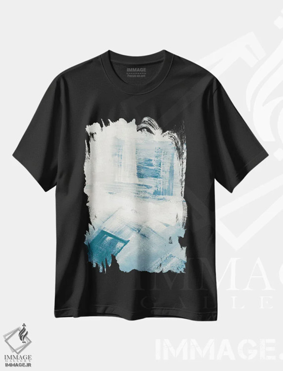 تیشرت مشکی طرح دار وزش باد II، آبستره اثر جودیت شاپیرو | immage.ir