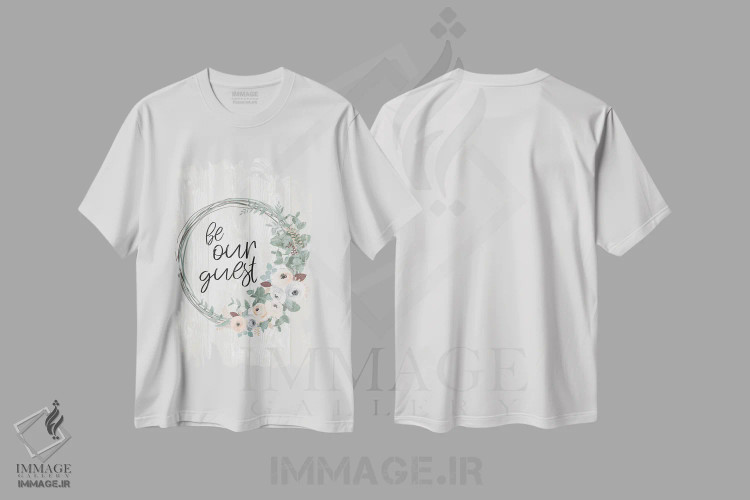 تیشرت سفید طرح دار مهمان ما باش، دکور روستایی اثر جنیفر اللوری | فروشگاه ایماژ