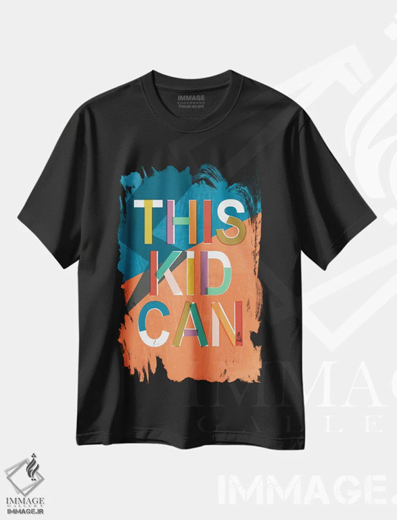 تیشرت مشکی طرح دار این کودک می تواند، هنر دیجیتال اثر جنیفر اللوری | immage.ir
