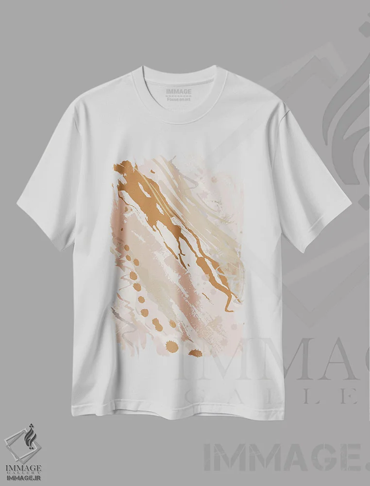 تیشرت سفید طرح دار خوش آمدگویی سه، آبستره اثر جنیفر اللوری | immage.ir
