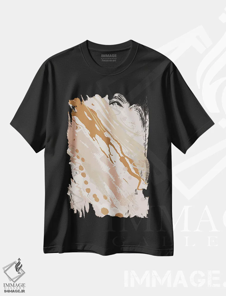 تیشرت مشکی طرح دار خوش آمدگویی سه، آبستره اثر جنیفر اللوری | فروشگاه ایماژ