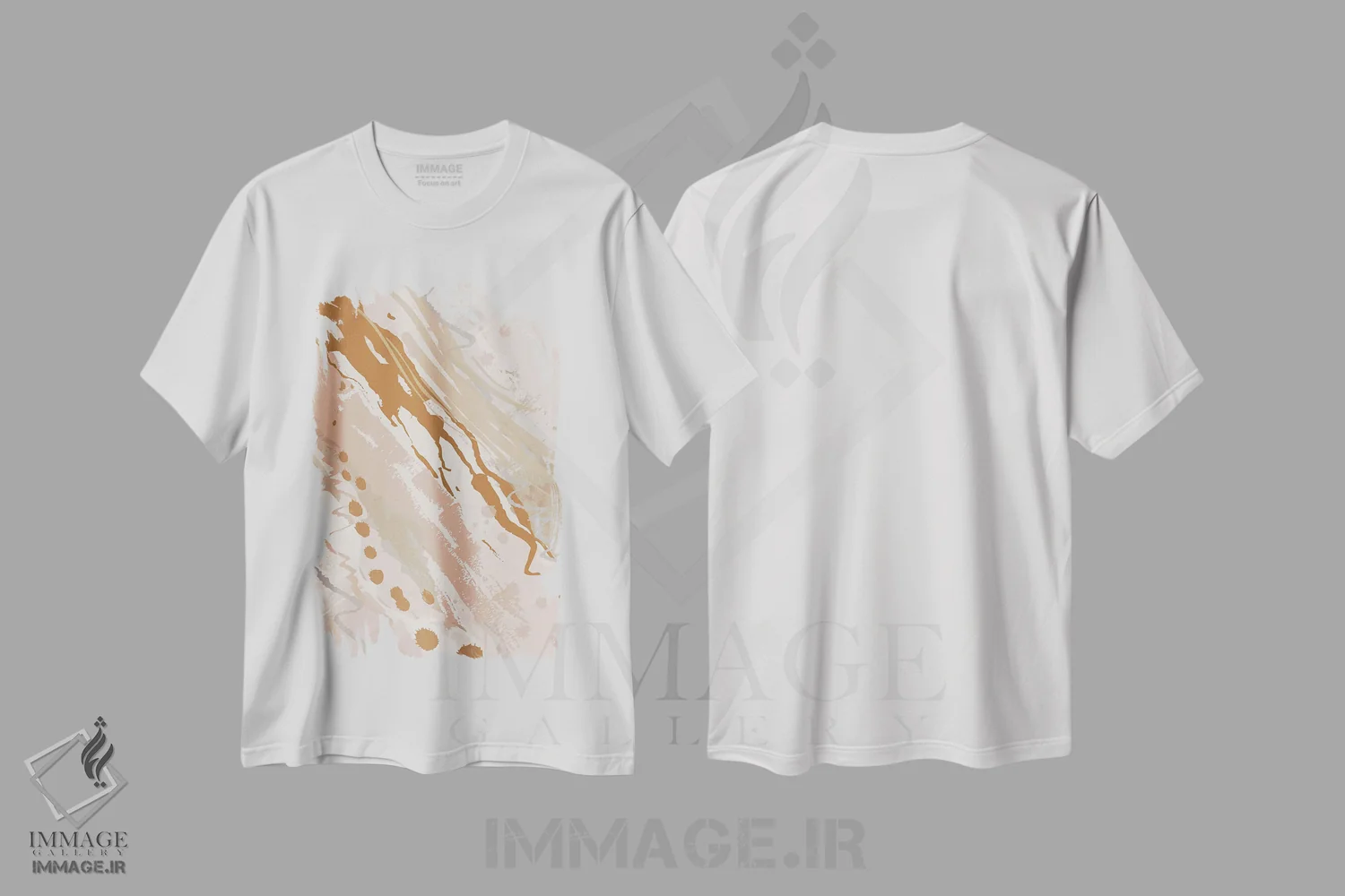 تیشرت سفید طرح دار خوش آمدگویی سه، آبستره اثر جنیفر اللوری | immage.ir