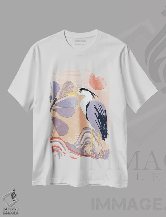 تیشرت سفید طرح دار کلاژ ساحلی دو، دکور ساحلی اثر جنیفر اللوری | immage.ir