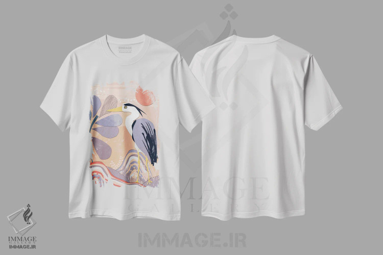 تیشرت سفید طرح دار کلاژ ساحلی دو، دکور ساحلی اثر جنیفر اللوری | immage.ir