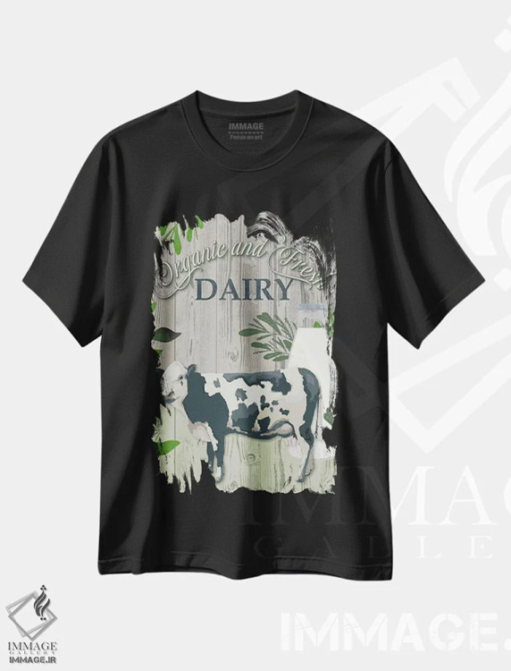 تیشرت مشکی طرح دار از مزرعه تا سفره یک، دکور روستایی اثر جنیفر اللوری | immage.ir