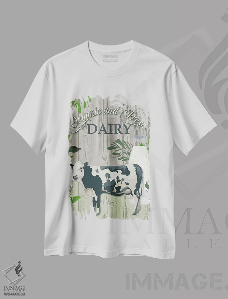 تیشرت سفید طرح دار از مزرعه تا سفره یک، دکور روستایی اثر جنیفر اللوری | فروشگاه ایماژ