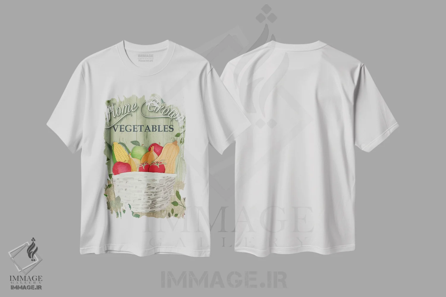 تیشرت سفید طرح دار از مزرعه تا سفره سه، تزئینی اثر جنیفر اللوری | فروشگاه ایماژ