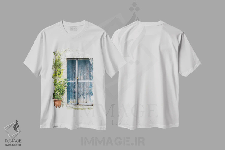 تیشرت سفید طرح دار در آبی بر خانه سنگی ساسی در ماترا، مدیوم اثر جولی اگِرز | immage.ir