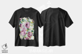 تیشرت مشکی طرح دار گل انتزاعی، آبستره اثر جنیفر هولدن | فروشگاه ایماژ