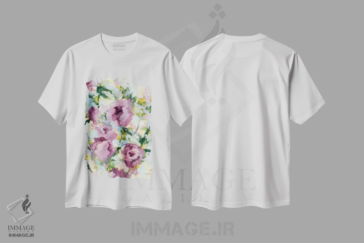 تیشرت سفید طرح دار گل انتزاعی، آبستره اثر جنیفر هولدن | immage.ir