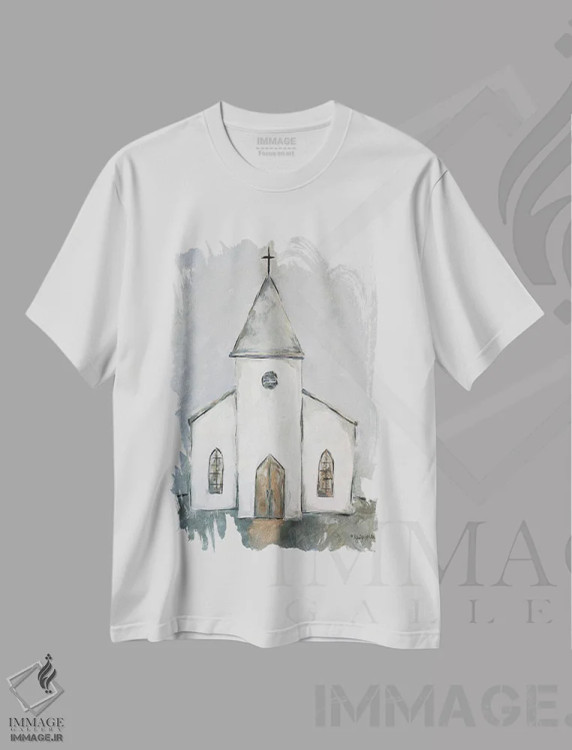 تیشرت سفید طرح دار عصر کلیسا، دکور روستایی اثر جنیفر هولدن | immage.ir